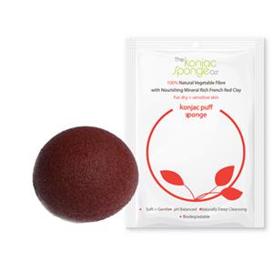 Konjac Puff Sponge Rich French Red Clay